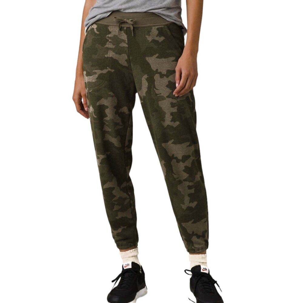 NWT Prana Cozy Up Ankle Hemp Blend Sage Camo Jogger Sweatpants Women’s Sz XS